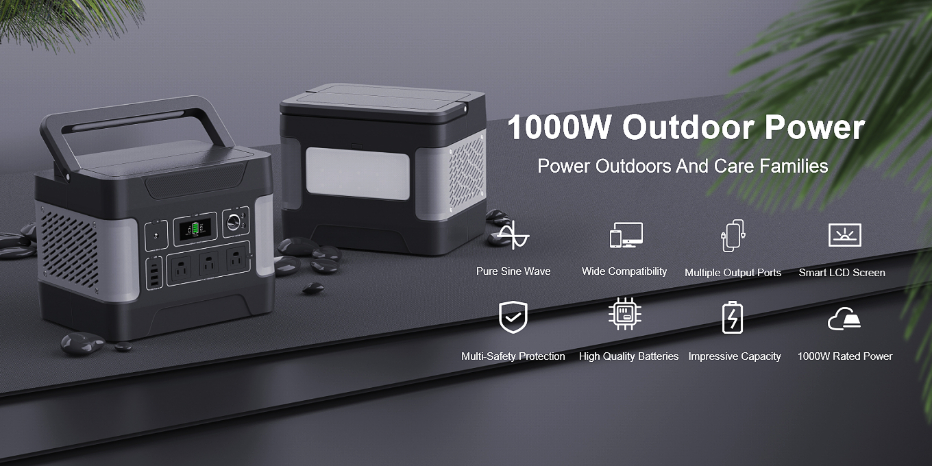 Máy phát điện năng lượng mặt trời chu kỳ sâu 1000W để sạc di động
