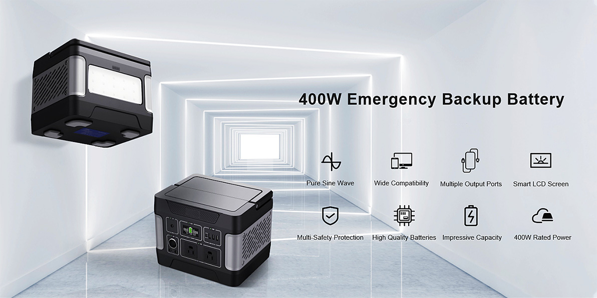 Lưu trữ năng lượng 400W Máy phát điện năng lượng mặt trời khẩn cấp để sạc