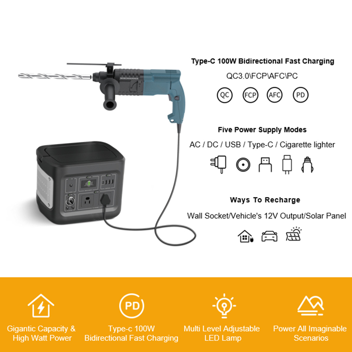 Máy phát điện năng lượng mặt trời miễn phí bảo trì 400W để sạc